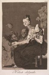 Die Caprices: Sie spinnen fein Los Caprichos: Hilan Delgado, 1799