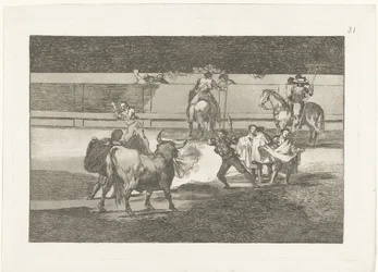 Torero mit brennenden Banderillas