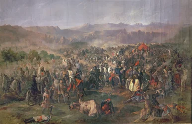 Schlacht bei Las Navas de Tolosa, in der die Könige von Kastilien die Almohaden 1212 besiegen