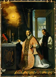 Der Priester Cabanuelas von Toledo feiert die Heilige Messe im Jahr 1420
