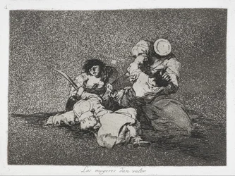 Die Frauen geben Mut (Las mugeres dan valor) aus der Serie Die Schrecken des Krieges (Los Desastres de la Guerra)