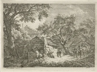 Bauernhof umgeben von Bäumen