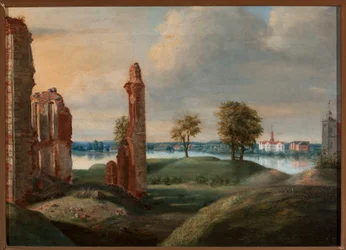 Das litauische Biržai mit den Ruinen des Schlosses der Radziwiłłs