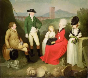 Gruppenporträt von Aubrey, 2. Baron Vere of Harmsworth und Familie