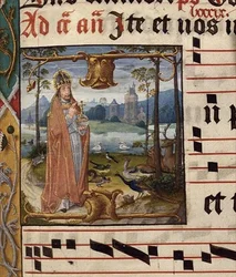 Gott umgeben von Vögeln und Tieren, Antiphon für Septuagesima (3. Sonntag vor der Fastenzeit), ca. 1490-1500