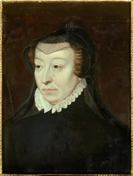 Porträt der Katharina von Medici (Caterina de Medici) (1519-1589), Königin von Frankreich. Maße: 0,33 x 0,24 m. 16. Jahrhundert. Chantilly, Musée Condé