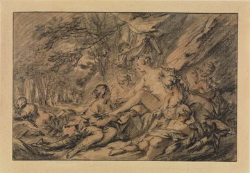 Diana mit ihren Nymphen im Wald rastend