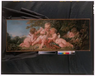 Vier Putti in Landschaft