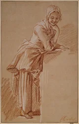 Stehendes Bauernmädchen