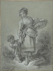 Frau und Junge