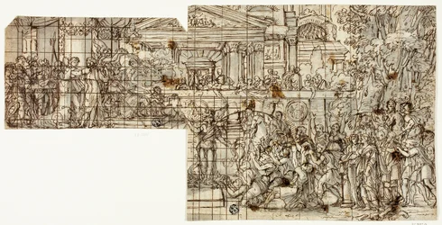 Mythologische Szene: Triumph des Alexander (recto)