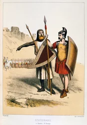 Stationarii, ein Gallier und ein Römer, um 1887