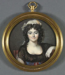 Porträt einer Frau in einem braunen Kleid, 1795