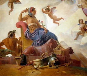 Studie und Genia enthüllen das alte Ägypten für Griechenland. (Detail) Darstellung Ägyptens. Gemälde von François Édouard Picot (1786-1868) 19. Jahrhundert
