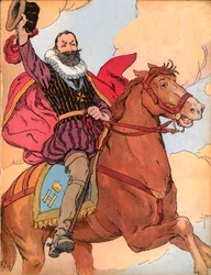 König Heinrich IV. (1553-1610) (König von Frankreich Henri IV.) Illustration von François Edouard Zier (1856-1924) in „Unsere nationalen Ruhmestaten“ 1920