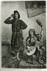 Mesopotamische Tänzerin und Musiker, in Saint Jean d
