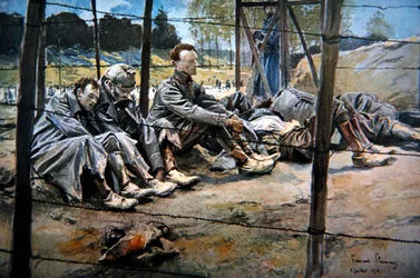 Deutsche Offiziere, die während einer alliierten Offensive von den Franzosen gefangen genommen wurden, Erste Schlacht an der Somme, Juli 1916