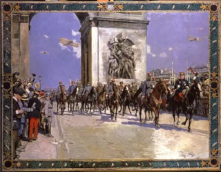 Geschichte. Frankreich. Erster Weltkrieg. Siegesparade in Paris, 4. Juli