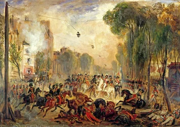 Attentat auf König Louis-Philippe (1773-1850) durch Giuseppe Fieschi (1790-1836) Boulevard du Temple, 28. Juli 1835