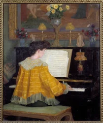 Junges Mädchen am Klavier