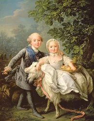 Porträt von Charles Philippe von Frankreich (1757-1836) (später Charles X) und seiner Schwester Marie Adelaide (1759-1802) (später Königin von Sardinien), 1763