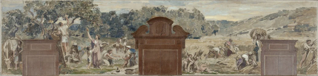 Skizze für das Dorfhaus von Pantin: Die Ernte. Die Ernte, 1886