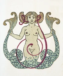 Meerjungfrau, veröffentlicht 1922 (Pochoir-Druck)