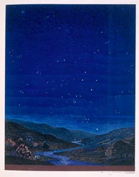 Nächtliche Landschaft, Illustration aus Rudyard Kiplings 