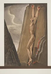 Prometheus an den Felsen genagelt, aus Prométhée Enchaîné von Aeschylus, veröffentlicht 1941