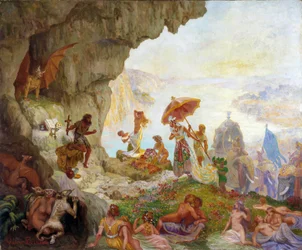 Die Versuchung des heiligen Antonius des Großen durch die Königin von Saba