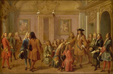 Die erste Beförderung der Ritter von Saint Louis durch Ludwig XIV., Versailles 8. Mai 1693