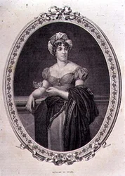 Porträt von Madame de Stael (1766-1817) graviert von John Quartley (Stich)