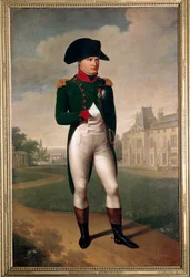 Porträt von Napoleon Bonaparte (1769-1821) vor dem Schloss Malmaison