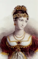 Porträt von Pauline Bonaparte (Farblithographie)