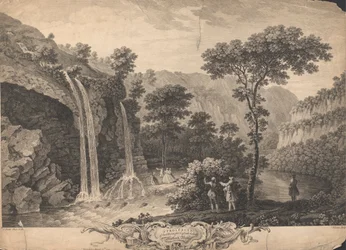 Ein Ausblick auf den schönen Wasserfall unterhalb von Matlock Bath