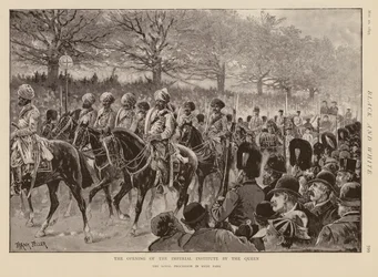 Königin Victoria und die Prozession durch den Hyde Park zur Eröffnung des Imperial Institute