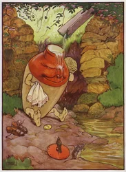 Illustration für Old Dame Trot und ihr Schwein (Farblithografie)