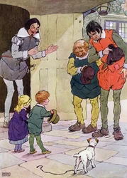 Illustration für Die Kinder im Wald (Farblithografie)