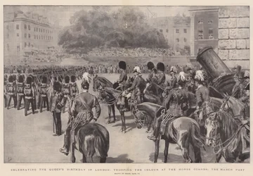 Feier zum Geburtstag der Königin in London, Trooping the Colour bei den Horse Guards, der Vorbeimarsch