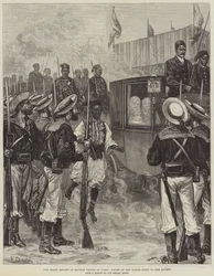 Die große Parade der britischen Truppen in Kairo, Damen des Harems auf dem Weg zur Parade