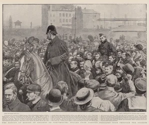 Die Rückkehr der Helden von Colenso nach Portsmouth, Trompeter Dunn wird auf den Schultern durch die Straßen getragen