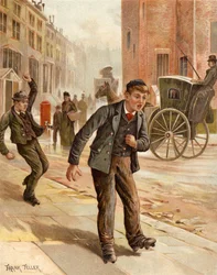 Eine zweifelhafte Kurve, Junge auf Rollschuhen