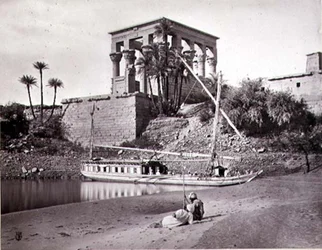Der Tempel des Trajan, Blick nach Südwesten, Philae