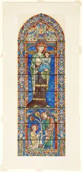 Studie über Buntglas, Nordfenster des Kirchenschiffs, Kathedrale von Chartres, Frankreich