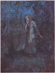 Das Licht war in Dunkelheit übergegangen und der Abend vertiefte sich in die Nacht, ca. 1920