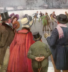 Die Pickwickier vergnügen sich auf dem Eis