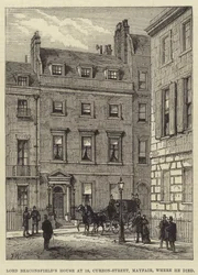 Lord Beaconsfields Haus in der Curzon-Straße 19, Mayfair, wo er starb