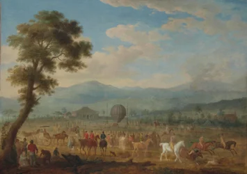 Blick auf Jura mit einem Heißluftballon