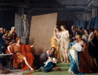 Zeuxis wählt ein Modell aus den schönen Mädchen von Croton, 1789