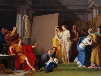 Zeuxis wählt seine Modelle für das Bild der Helena aus den Mädchen von Kroton, ca. 1790
